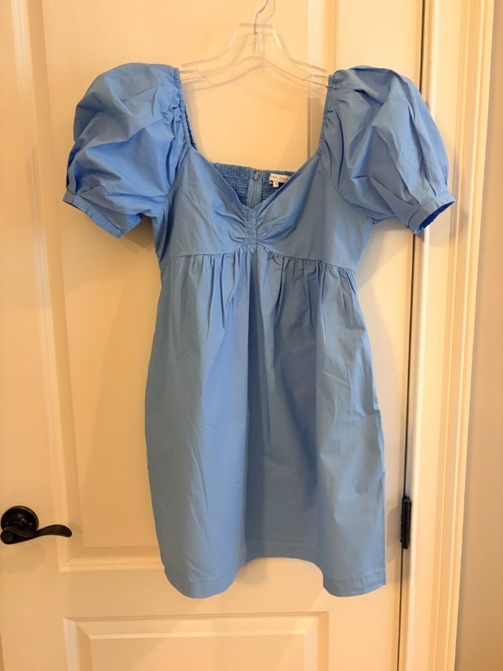 English Factory Light Blue Puff Sleeve Mini Dress Size Small
